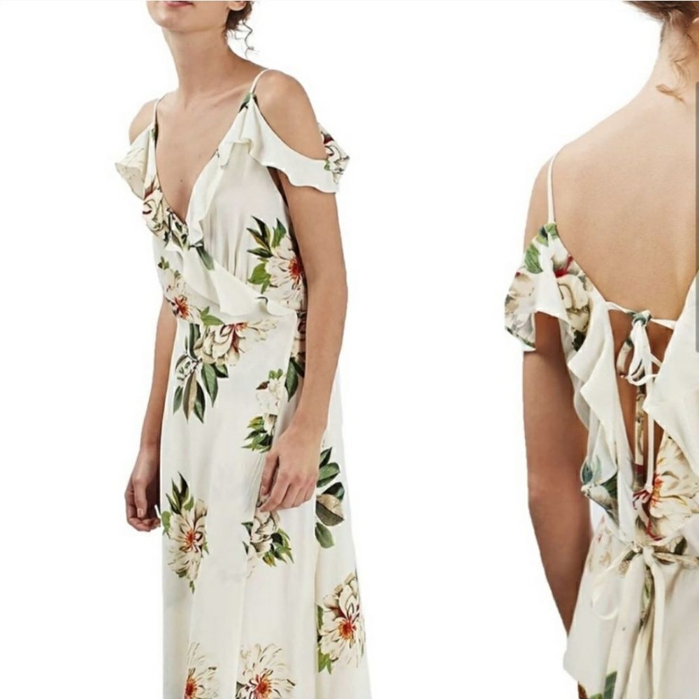 Topshop Floral Print wrap dress - Picture 2 of 6